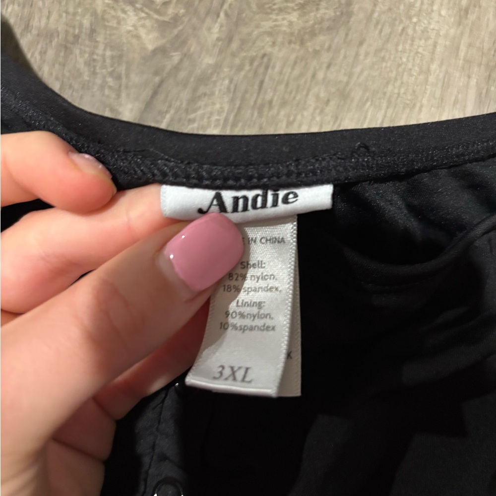 Andie Full Coverage Black High Neck Malibu One Piece Swimsuit - Picture 6 of 6